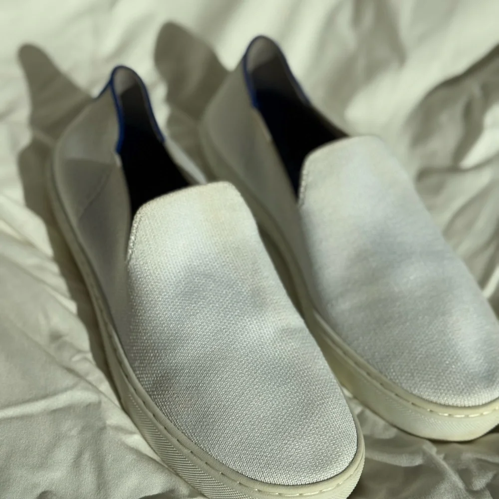 Rothy's The Original Slip On Sneaker Womens Size 7.5 White Casual Knit Shoes
